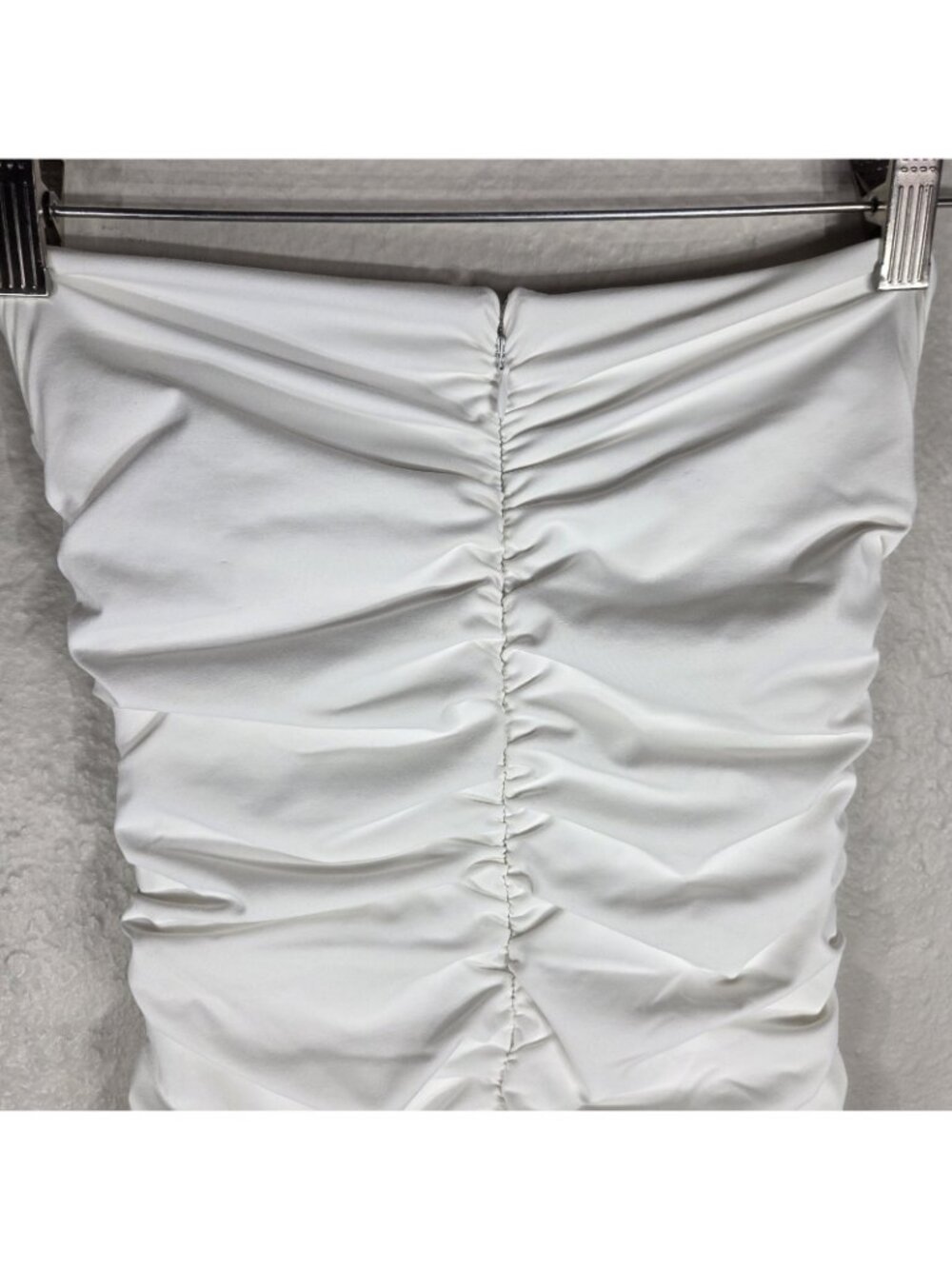 Baby Boo White Ring Linked Cut Out Full Ruched Mini Dress Size S Strapless - Picture 9 of 15